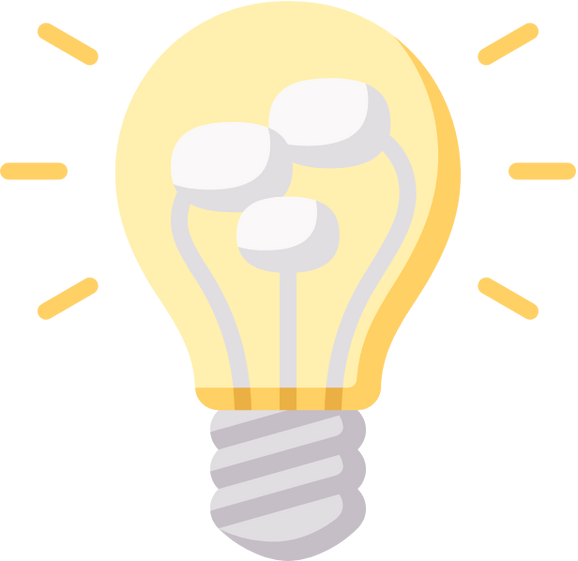 ひらめきやアイデアを表す、電球のアイコン